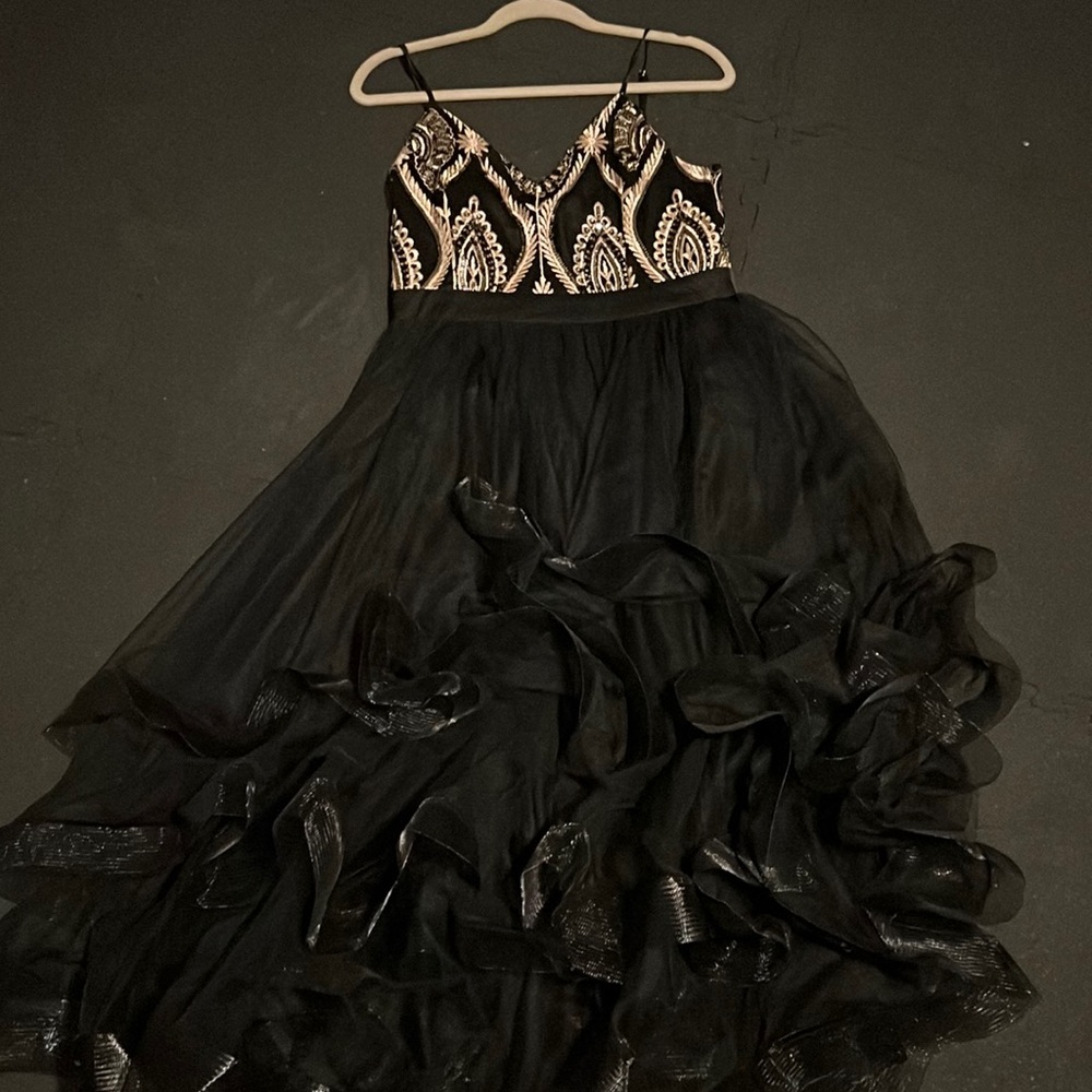 Black sequin tulle dress